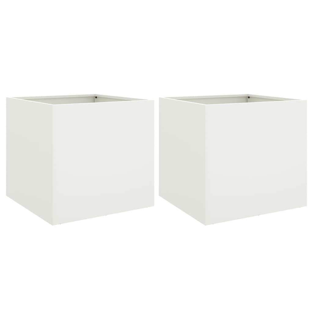 Vidaxx plantekasser 2 stk 49x47x46 cm stål hvid