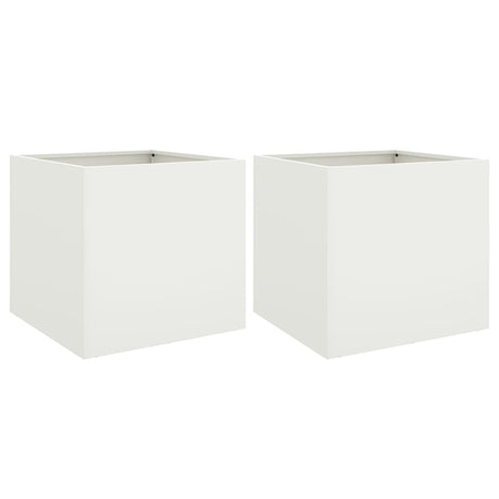 Vidaxx plantekasser 2 stk 49x47x46 cm stål hvid