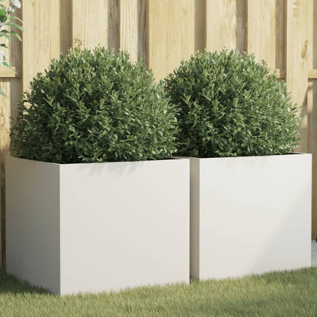 Vidaxx plantekasser 2 stk 49x47x46 cm stål hvid