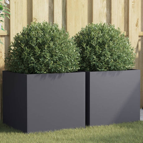 Vidaxx plantekasser 2 stk 49x47x46 cm stål antracit