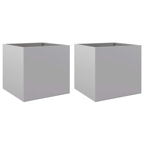 Vidaxx plantekasser 2 stk 49x47x46 cm galvaniseret stål sølv farve