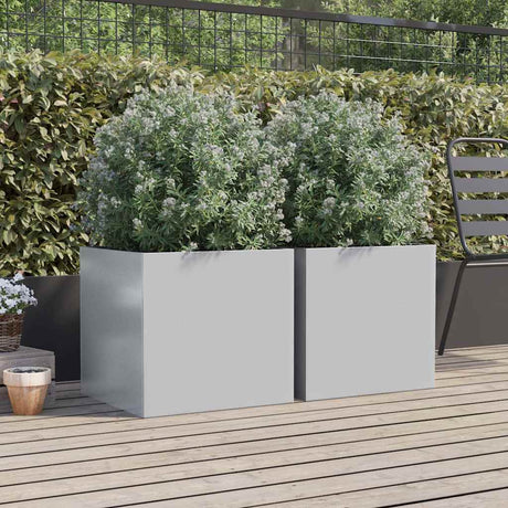 Vidaxx plantekasser 2 stk 49x47x46 cm galvaniseret stål sølv farve