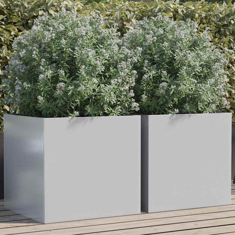 Vidaxx plantekasser 2 stk 49x47x46 cm galvaniseret stål sølv farve