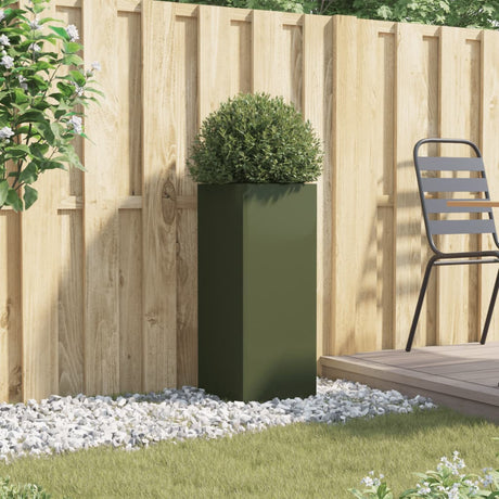 Vidaxx plantekasse 32x29x75 cm stål olivengrøn