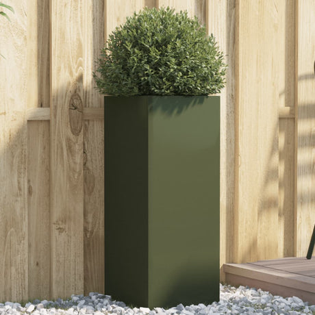 Vidaxx plantekasse 32x29x75 cm stål olivengrøn