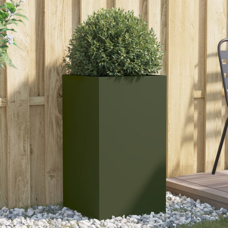 Vidaxx plantekasse 42x38x75 cm stål olivengrøn