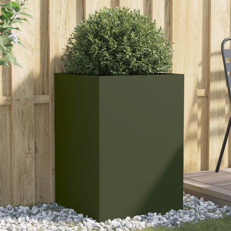 Vidaxx plantekasse 52x48x75 cm stål olivengrøn