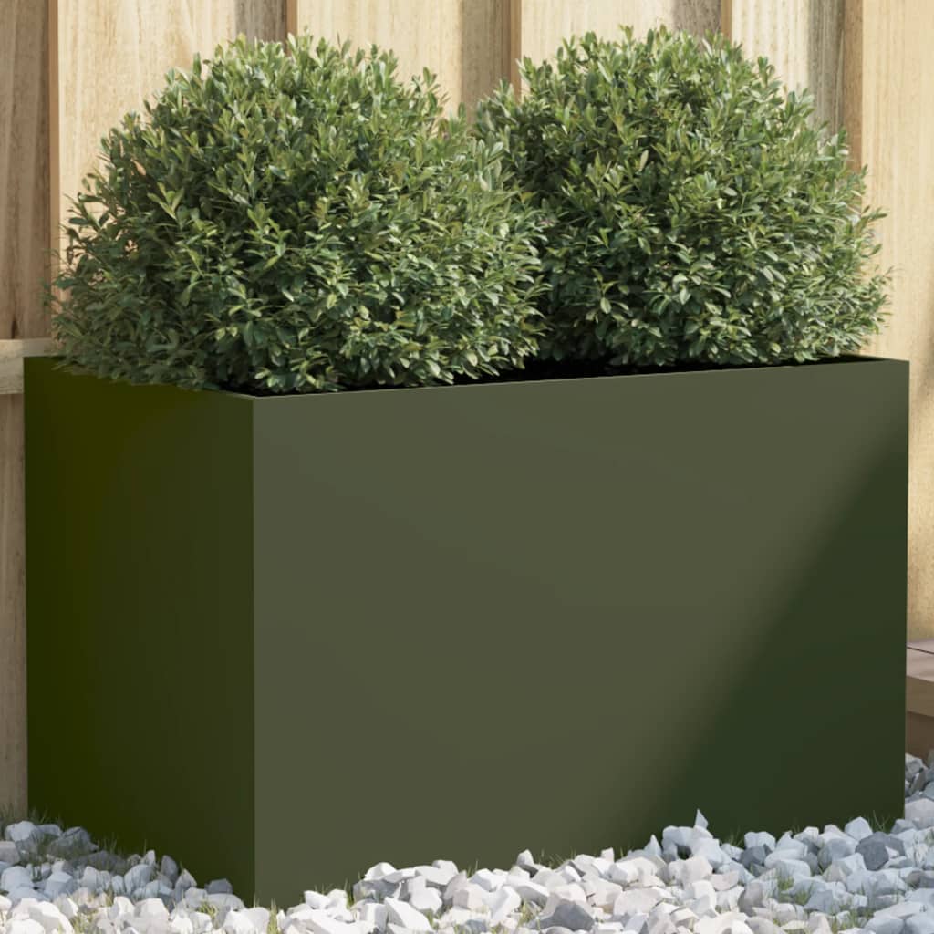 Vidaxx plantekasse 62x40x39 cm stål olivengrøn