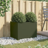 Vidaxx plantekasse 62x47x46 cm stål olivengrøn