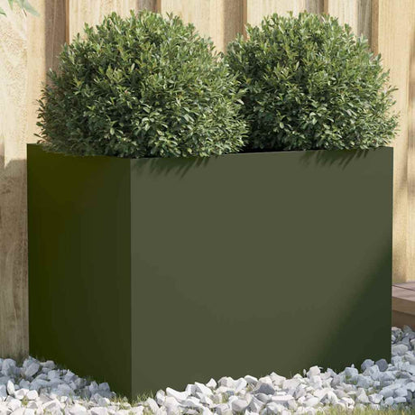 Vidaxx plantekasse 62x47x46 cm stål olivengrøn