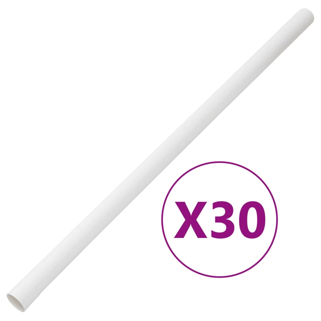 Vidaxxl kabelkanaler med klemmer ø30 mm 30 m PVC