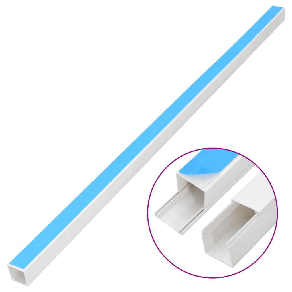 Vidaxxl kabelkanal selvklæbende 15x10 mm 10 m PVC