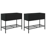 Vidaxx plantekasser med hylde 2 stk 90x40x75 polyrattan sort