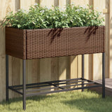Vidaxx plantekasser med hylde 2 stk 90x40x75 polyrattan brun
