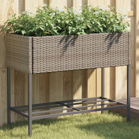 Vidaxx plantekasser med hylde 2 stk 90x40x75 polyrattangrå