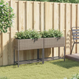 Vidaxx plantekasser med hylde 2 stk 70x28x70 polyrattangrå