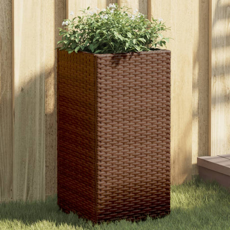 Vidaxx plantekasser 2 stk 30x30x60 cm polyrattan brun