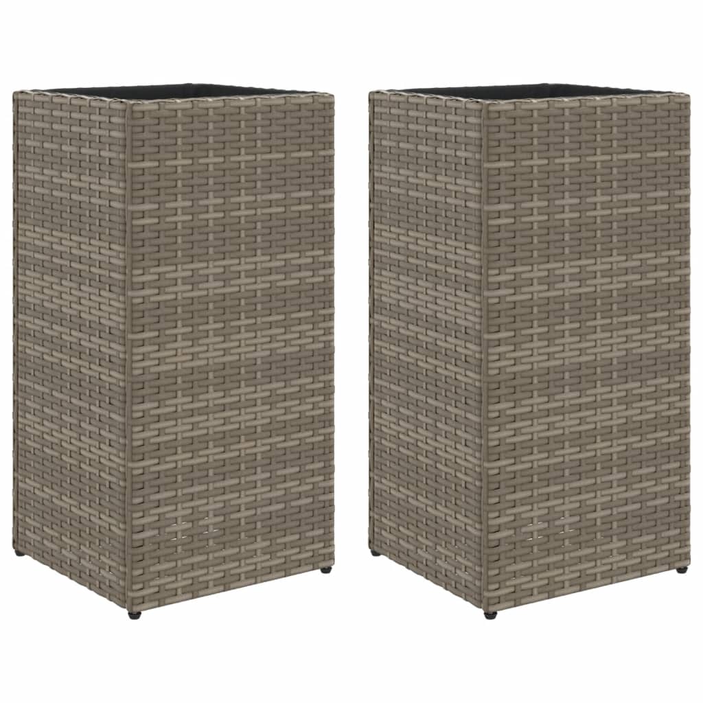 Vidaxx plantekasser 2 stk 30x30x60 cm polyrattangrå