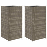 Vidaxx plantekasser 2 stk 30x30x60 cm polyrattangrå