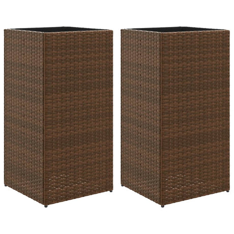 Vidaxx plantekasser 2 stk 40x40x80 cm polyrattan brun