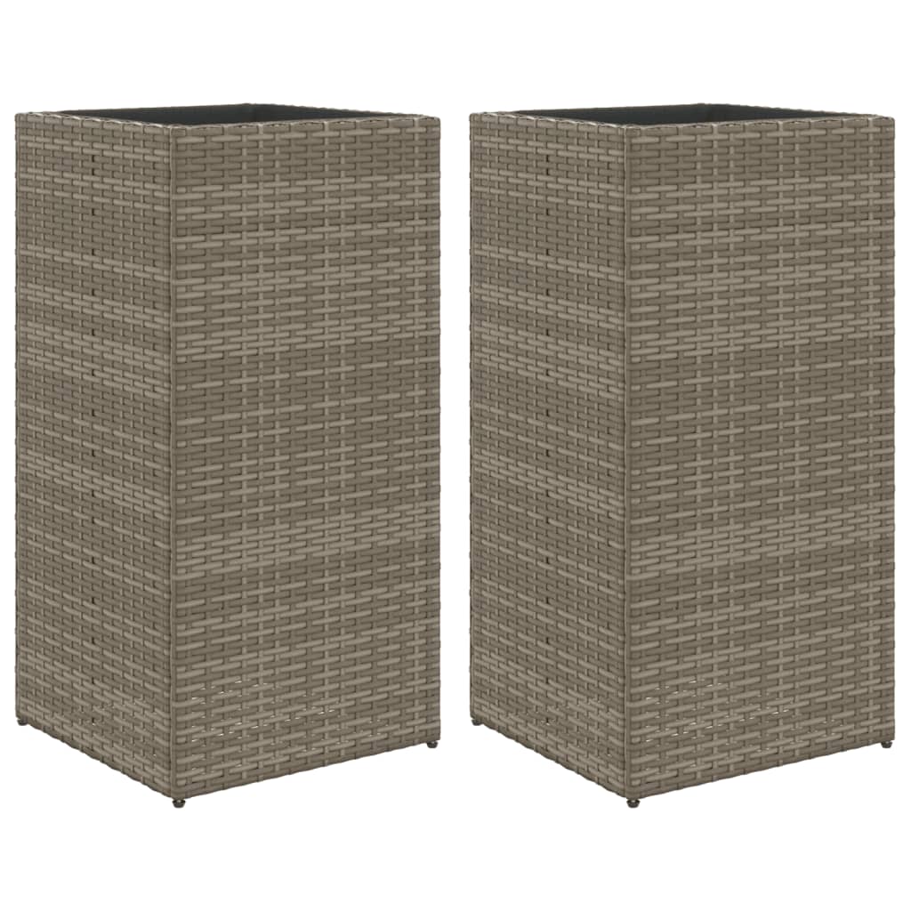Vidaxx plantekasser 2 stk 40x40x80 cm polyrattangrå