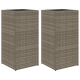 Vidaxx plantekasser 2 stk 40x40x80 cm polyrattangrå