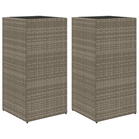 Vidaxx plantekasser 2 stk 40x40x80 cm polyrattangrå