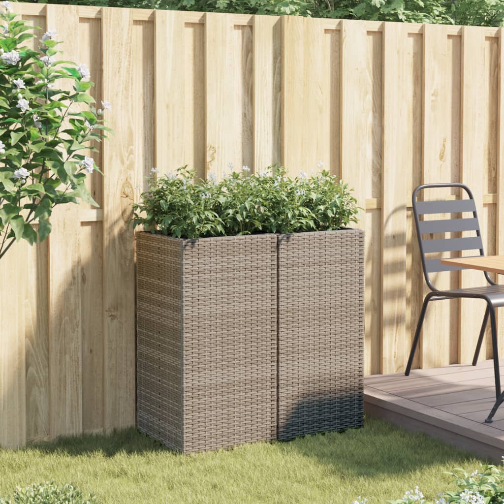 Vidaxx plantekasser 2 stk 40x40x80 cm polyrattangrå
