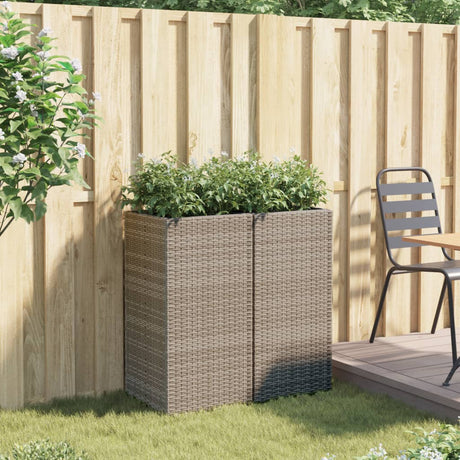 Vidaxx plantekasser 2 stk 40x40x80 cm polyrattangrå