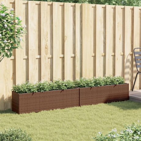 Vidaxx plantekasser med 3 potter 2 stk 105x30x32 cm polyrattan brun