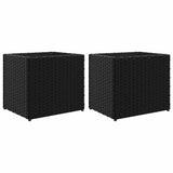 Vidaxx plantekasser 2 stk 36x30x32 cm polyrattan sort