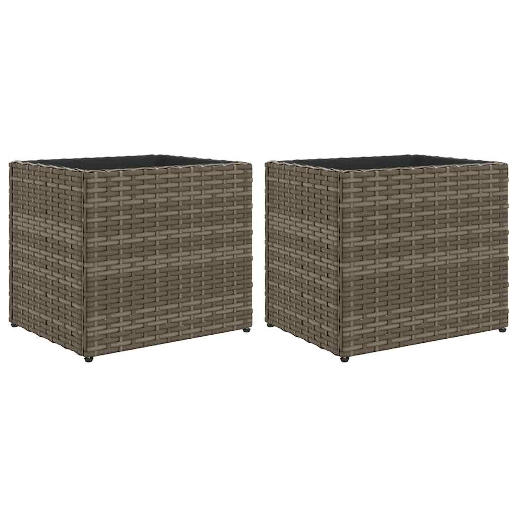 Vidaxx plantekasser 2 stk 36x30x32 cm polyrattangrå
