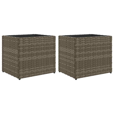 Vidaxx plantekasser 2 stk 36x30x32 cm polyrattangrå