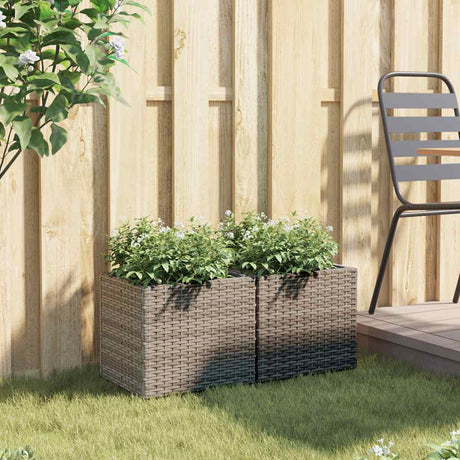 Vidaxx plantekasser 2 stk 36x30x32 cm polyrattangrå