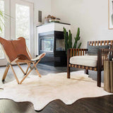VidaXL tæppe 180x220 cm ægte okselæder beige