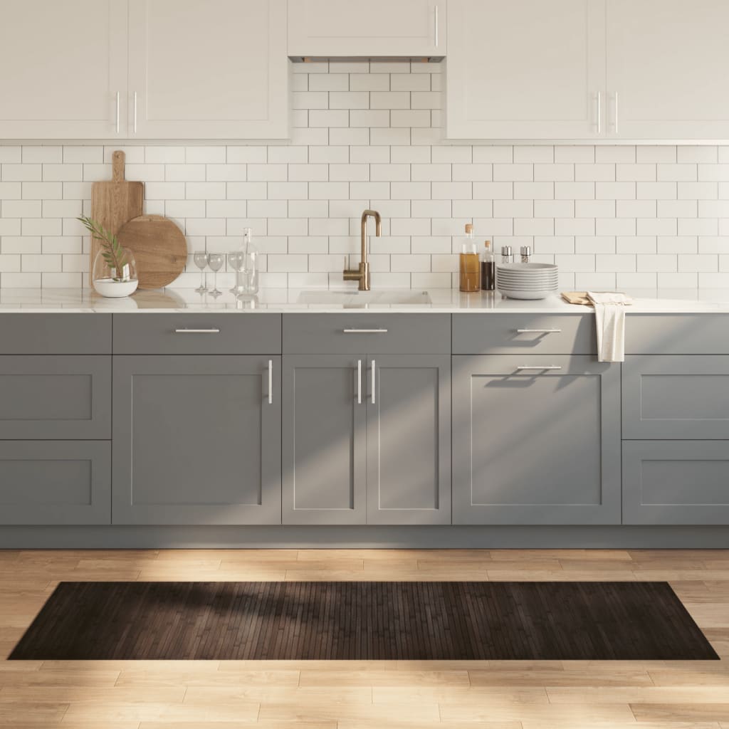 Vidaxx rektangulært tæppe 60x200 cm bambus mørkebrunt