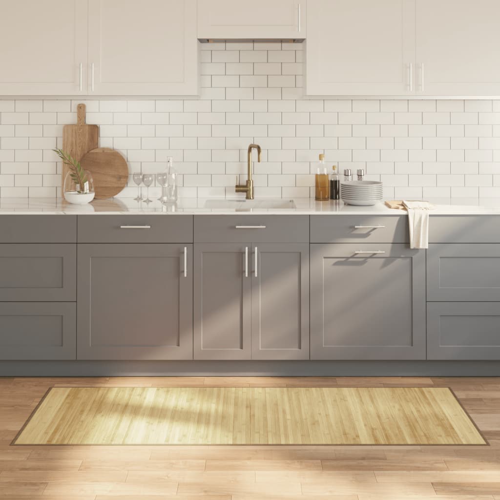Vidaxx rektangulært tæppe 70x200 cm bambus lys natur