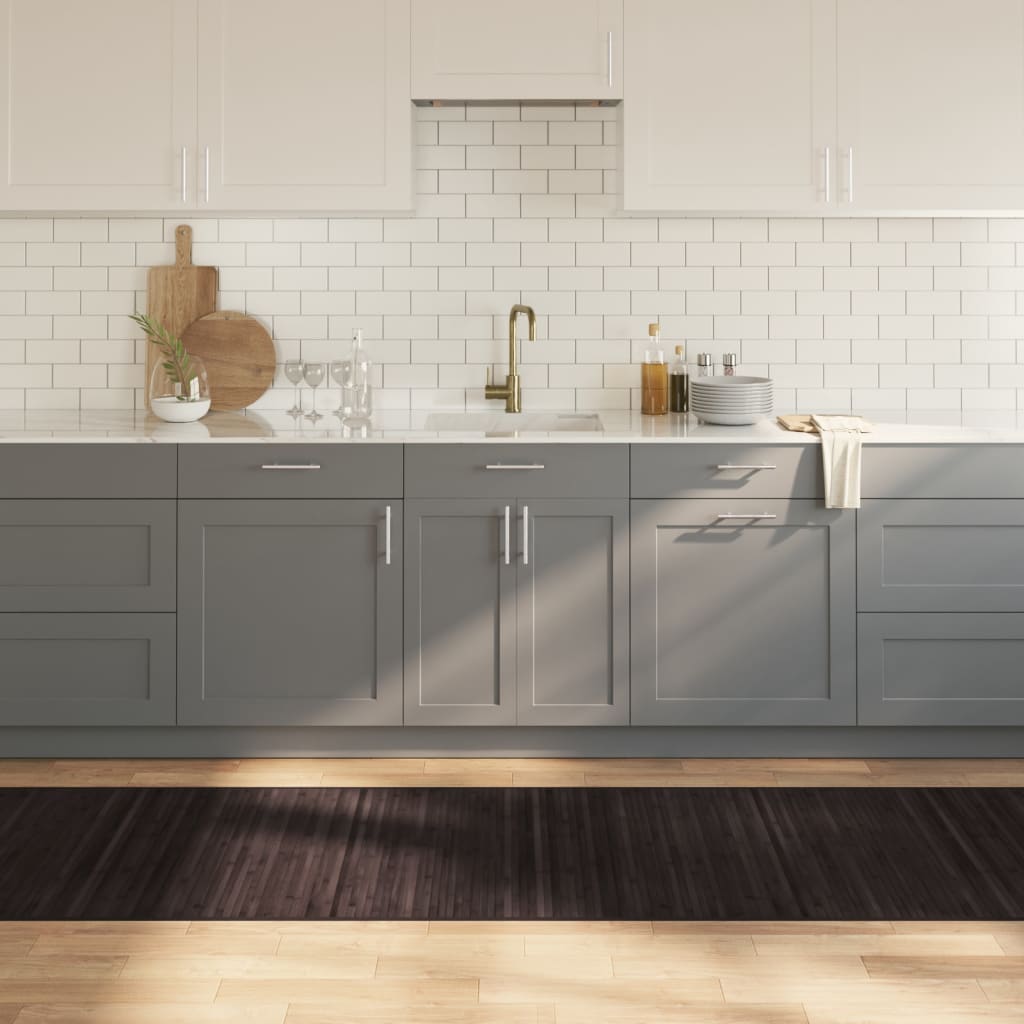 Vidaxx rektangulært tæppe 80x300 cm bambus mørkebrunt