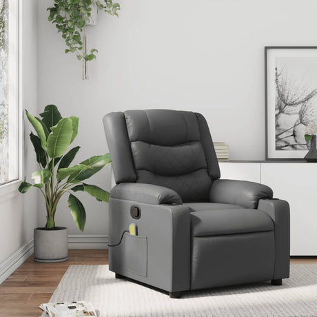 Vidaxl massagestoel verstelbaar kunstleer grijs