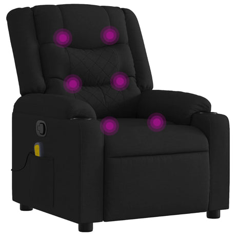 Vidaxl massagestoel verstelbaar stof zwart