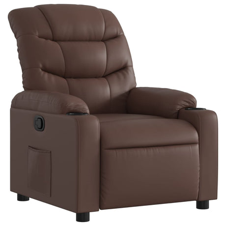 Vidaxl fauteuil verstelbaar kunstleer bruin