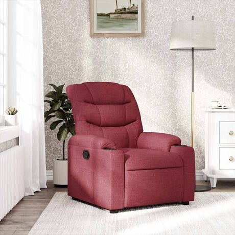 Vidaxl fauteuil verstelbaar stof wijnrood