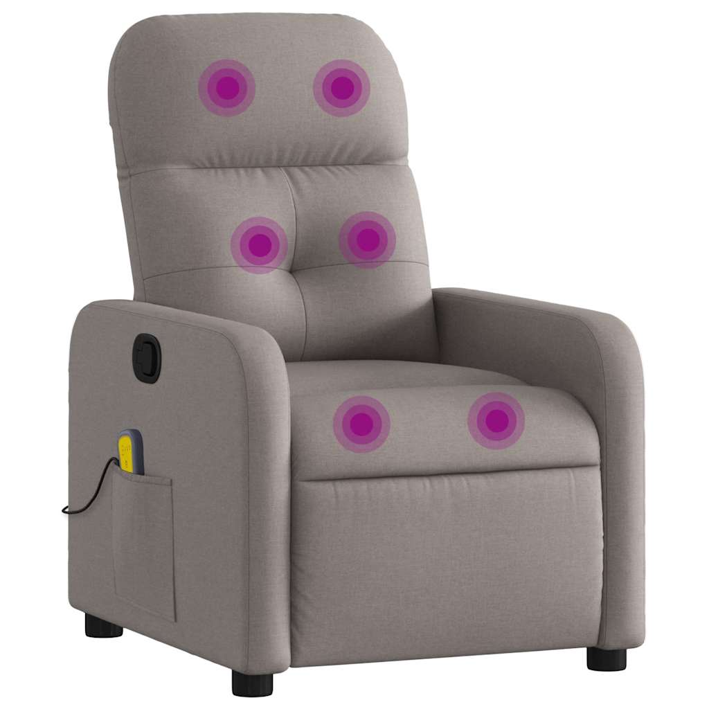 Vidaxl massagestoel verstelbaar stof taupe