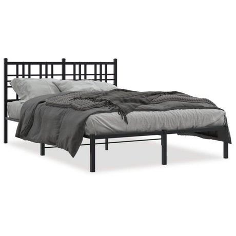 Vidaxl bedframe met hoofdbord metaal zwart 120x190 cm