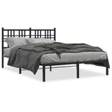 Vidaxl bedframe met hoofdbord metaal zwart 120x200 cm