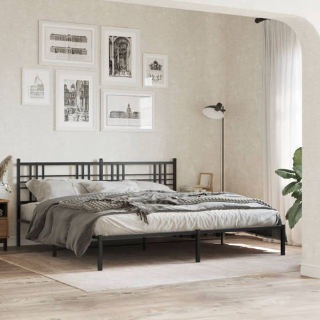 Vidaxl bedframe met hoofdbord metaal zwart 183x213 cm