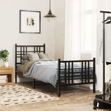 Vidaxl bedframe met hoofd- en voeteneinde metaal zwart 80x200 cm