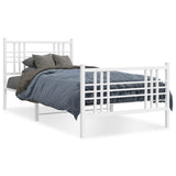 Vidaxl bedframe met hoofd- en voeteneinde metaal wit 90x190 cm