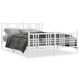 Vidaxl bedframe met hoofd- en voeteneinde metaal wit 150x200 cm