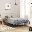 Vidaxl bedframe met hoofd- en voeteneinde metaal wit 100x190 cm